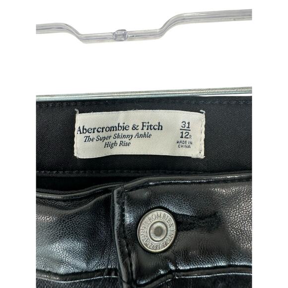 Abercrombie & Fitch Mixed Fabric High‎ Rise The Super Skinny Ankle Jeans Size 12 - Picture 4 of 12